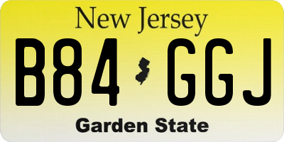 NJ license plate B84GGJ