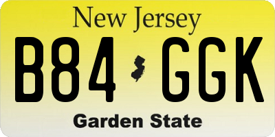 NJ license plate B84GGK