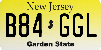 NJ license plate B84GGL