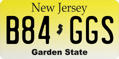 NJ license plate B84GGS