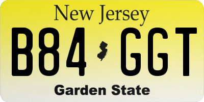 NJ license plate B84GGT