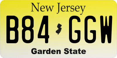 NJ license plate B84GGW