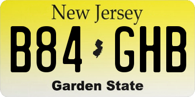 NJ license plate B84GHB