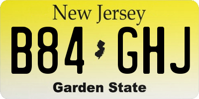 NJ license plate B84GHJ