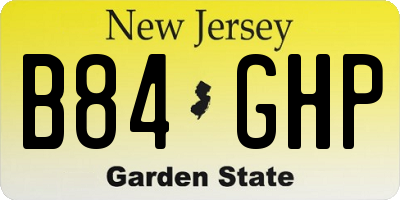 NJ license plate B84GHP
