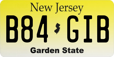 NJ license plate B84GIB