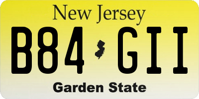 NJ license plate B84GII
