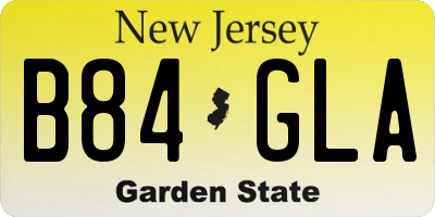 NJ license plate B84GLA