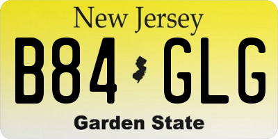 NJ license plate B84GLG