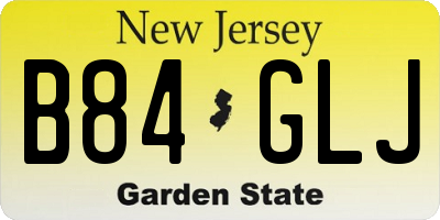 NJ license plate B84GLJ