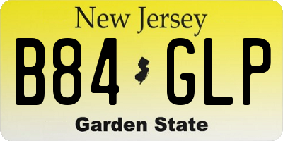 NJ license plate B84GLP