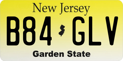 NJ license plate B84GLV