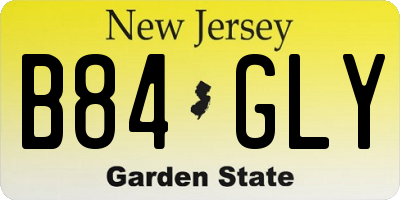 NJ license plate B84GLY