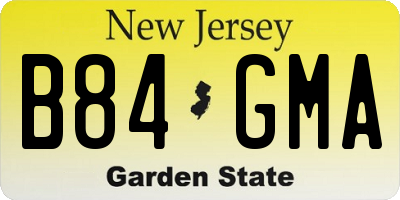 NJ license plate B84GMA