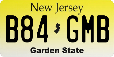 NJ license plate B84GMB