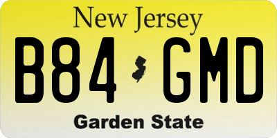 NJ license plate B84GMD