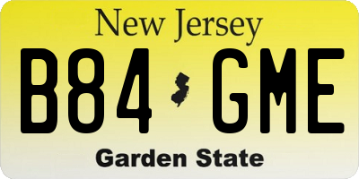 NJ license plate B84GME