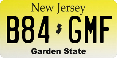 NJ license plate B84GMF