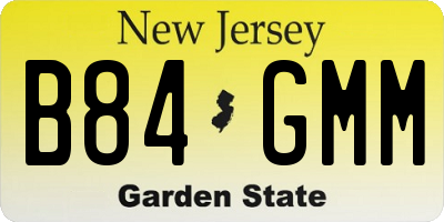 NJ license plate B84GMM