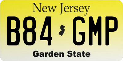 NJ license plate B84GMP