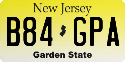 NJ license plate B84GPA