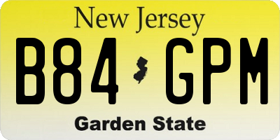 NJ license plate B84GPM