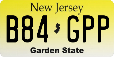 NJ license plate B84GPP
