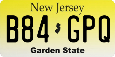 NJ license plate B84GPQ