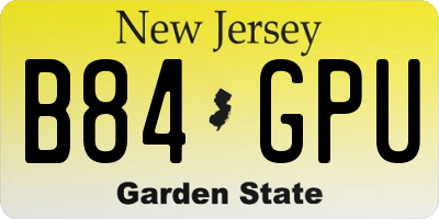 NJ license plate B84GPU
