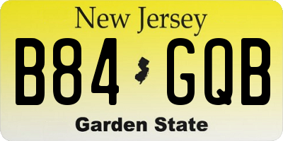 NJ license plate B84GQB