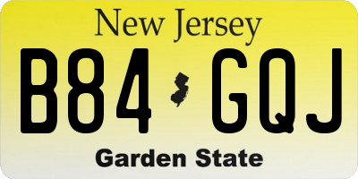 NJ license plate B84GQJ