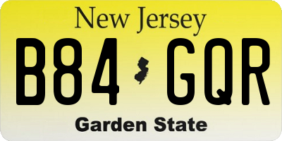 NJ license plate B84GQR