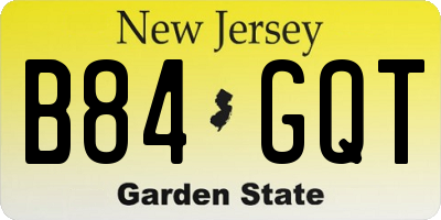 NJ license plate B84GQT