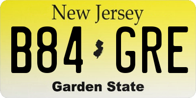 NJ license plate B84GRE