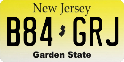 NJ license plate B84GRJ