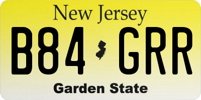 NJ license plate B84GRR