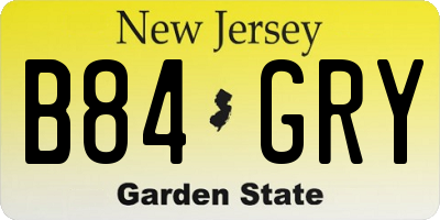 NJ license plate B84GRY