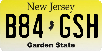 NJ license plate B84GSH