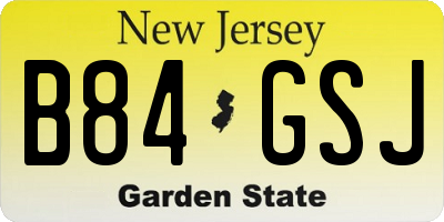 NJ license plate B84GSJ