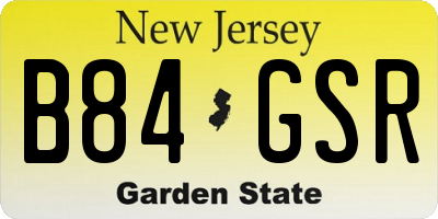 NJ license plate B84GSR