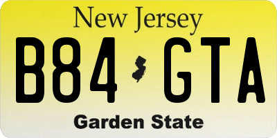 NJ license plate B84GTA