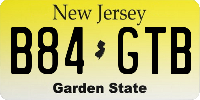 NJ license plate B84GTB