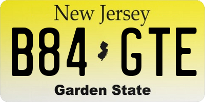 NJ license plate B84GTE