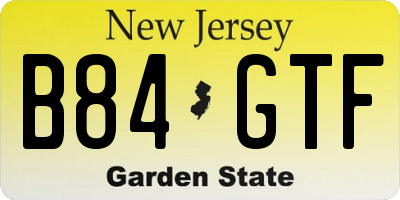 NJ license plate B84GTF