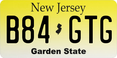 NJ license plate B84GTG