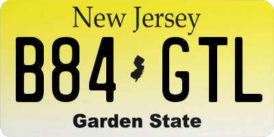 NJ license plate B84GTL