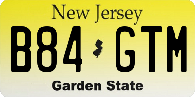 NJ license plate B84GTM