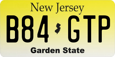 NJ license plate B84GTP