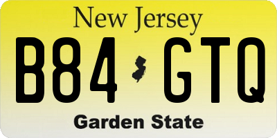 NJ license plate B84GTQ