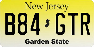 NJ license plate B84GTR